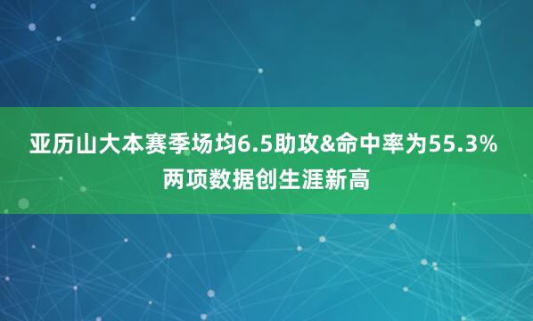 亚历山大本赛季场均6.5助攻&命中率为55.3% 两项数据创生涯新高